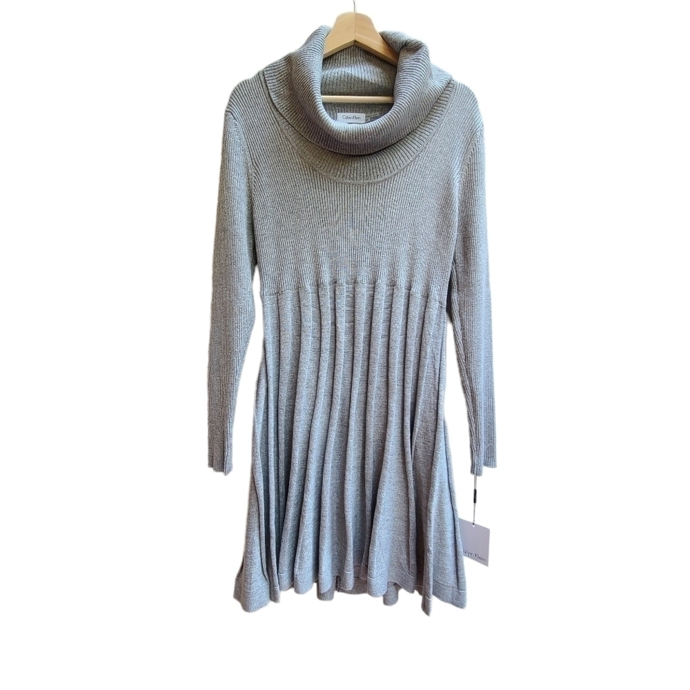 Calvin Klein Knit Dress with Metallic Threading, Size Medium